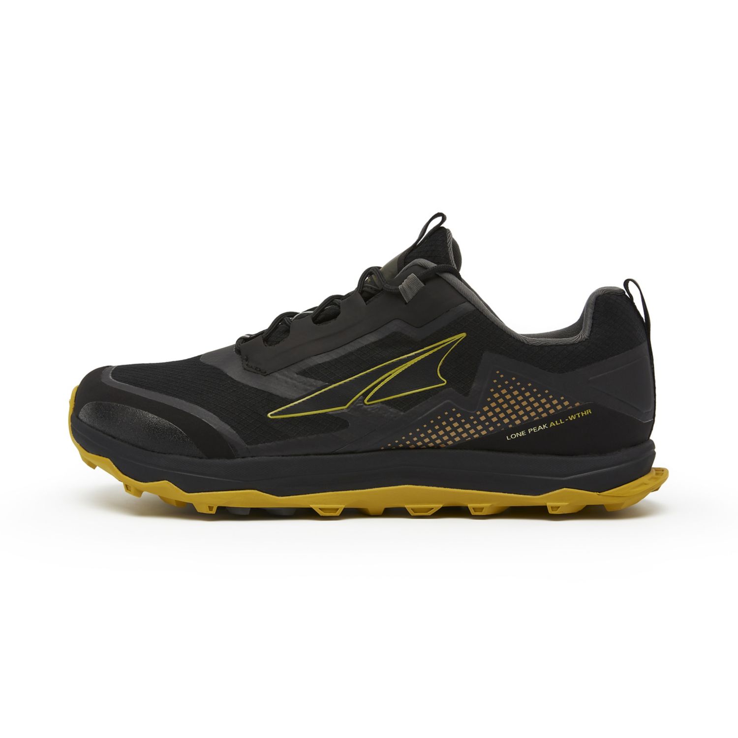 Altra Lone Peak All-wthr Low Men\'s Trail Running Shoes Black / Yellow | South Africa-36147589